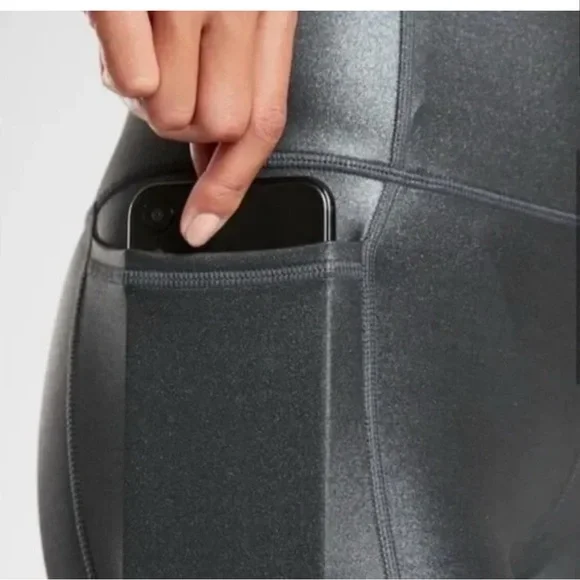 Athleta leggings womens Inclination black Moto Shimmer Tight size medium - Picture 3 of 9